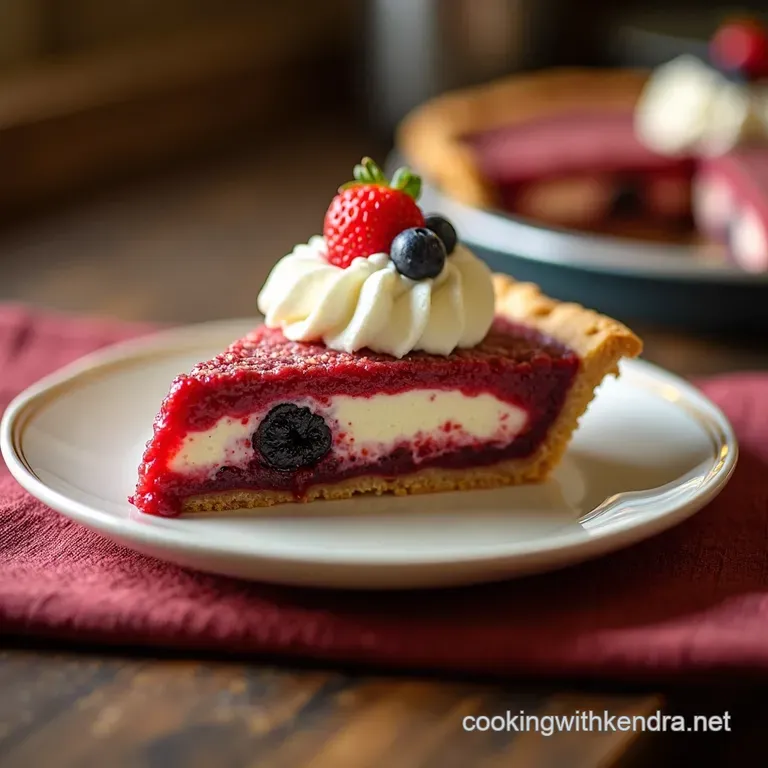 Stars Stripes Nobake Cheesecake Pie presentation