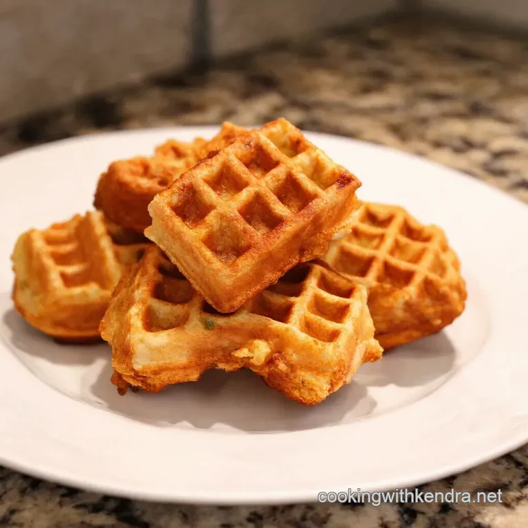 Starspangled Bbq Chicken Cornbread Waffle Bites presentation