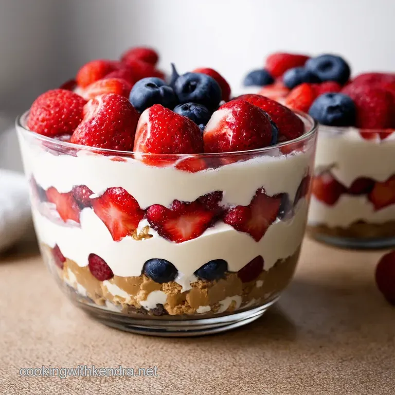 Starspangled Berry Trifle with Lemon Whipped Cream presentation