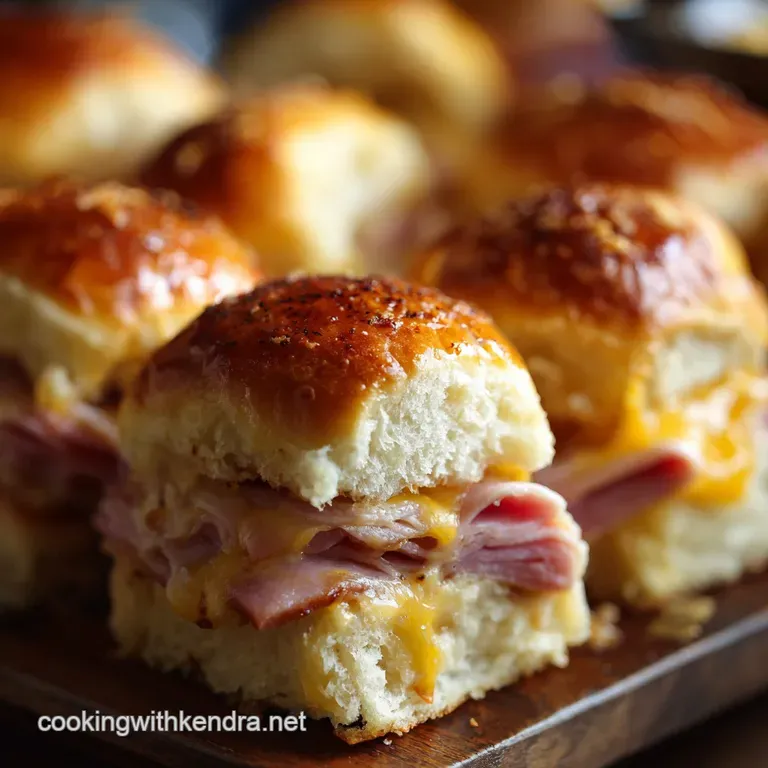 Ham and Cheese Sliders: Sticky Savoury Party Pucks on Hawaiian Rolls presentation