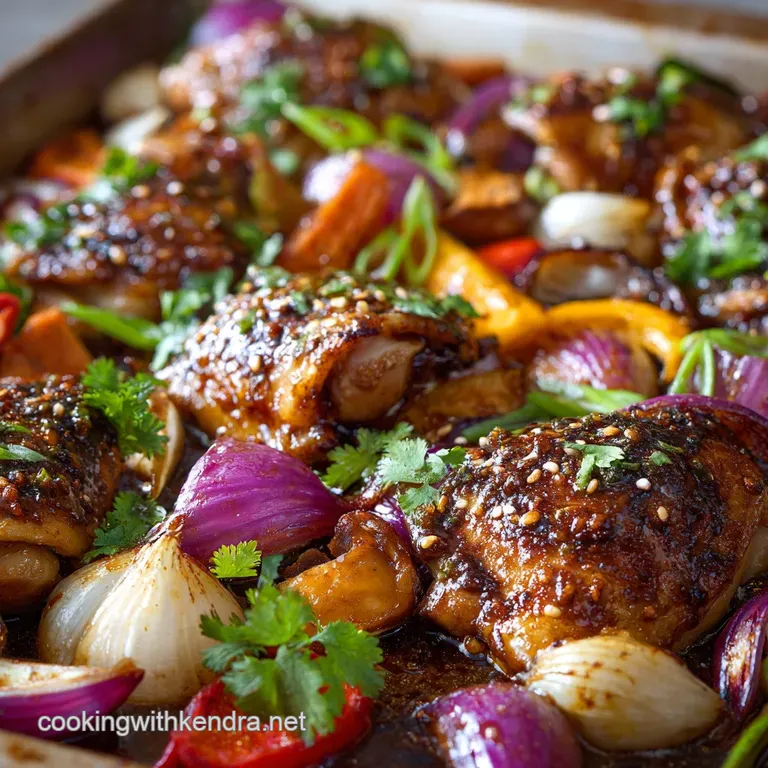 Hawaiian Chicken Sheet Pan: Easy Sticky Hoisin Glaze and Pineapple Chunks presentation