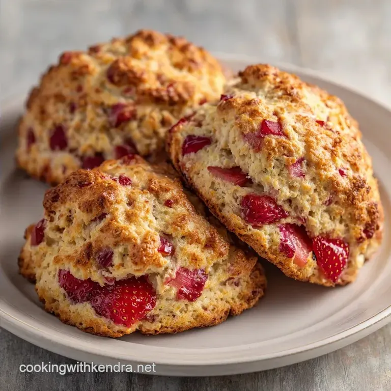 Strawberry Rhubarb Drop Scones: Tender and Buttery