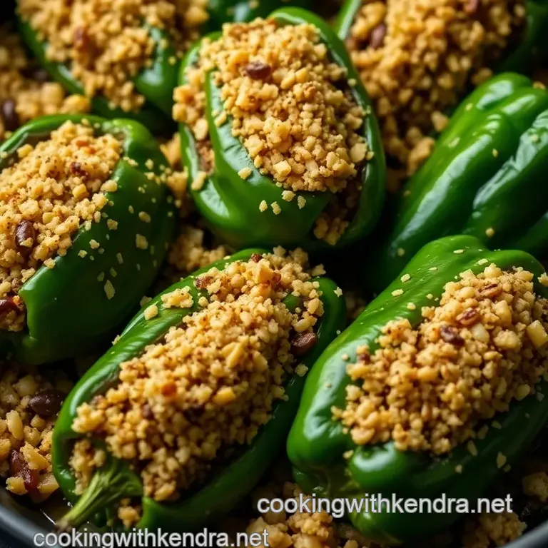 Stuffed Poblano Chiles with Quinoa and Black Beans presentation