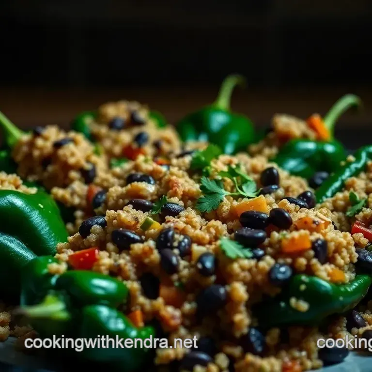 Stuffed Poblano Chiles with Quinoa and Black Beans