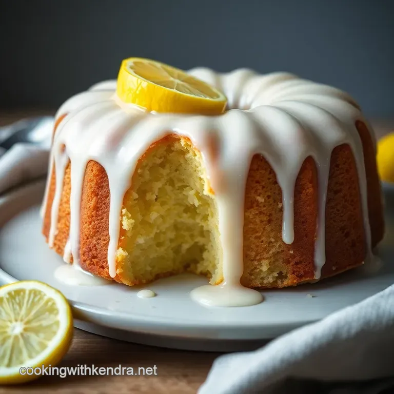 Sunshine Lemon Pound Cake with Zesty Glaze presentation