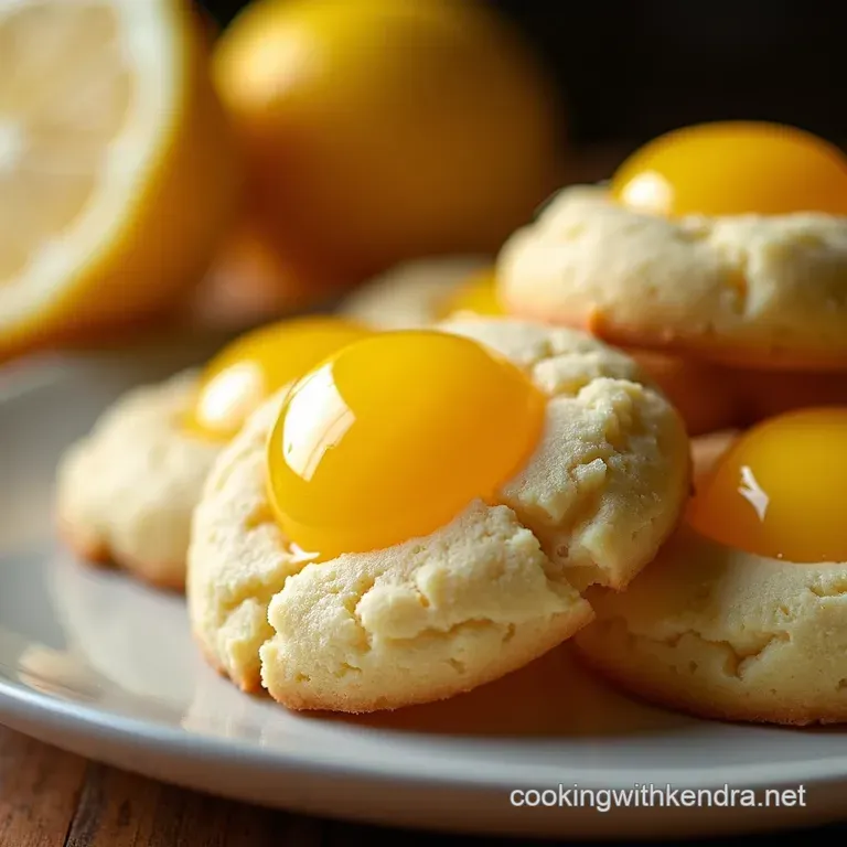 Sunshine Thumbprints Lemon Cookies with a Burst of Curd presentation