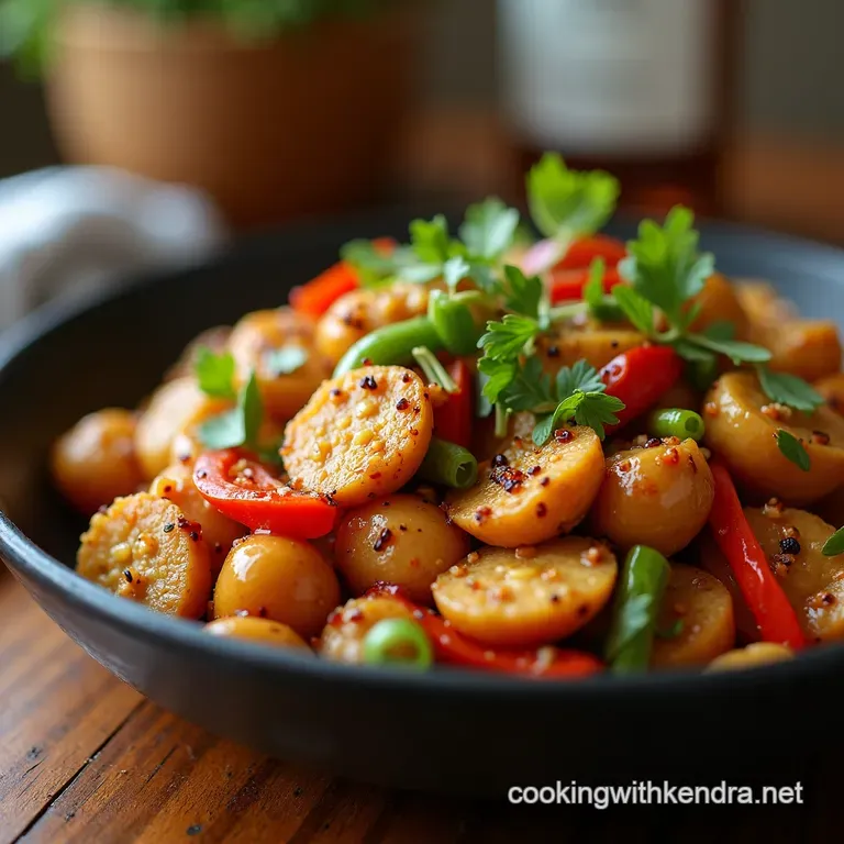 Takeawaystyle Black Pepper Chicken Stirfry presentation