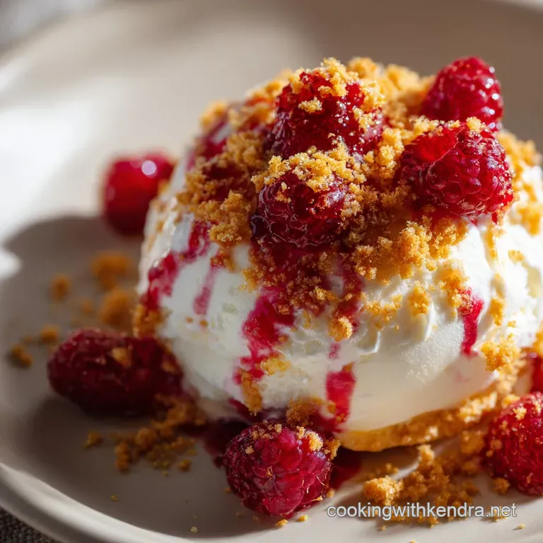 The Ultimate Tangy Creamy Cheesecake Ice Cream with Graham Cracker Swirl presentation