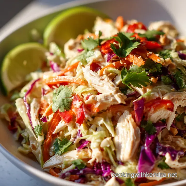 Thai Chicken Salad: the Ultimate Peanut Slaw with Zesty Dressing presentation