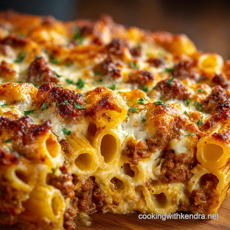 The Cheesy Weeknight Wonder Speedy Baked Ziti with Savoury Ground Beef presentation