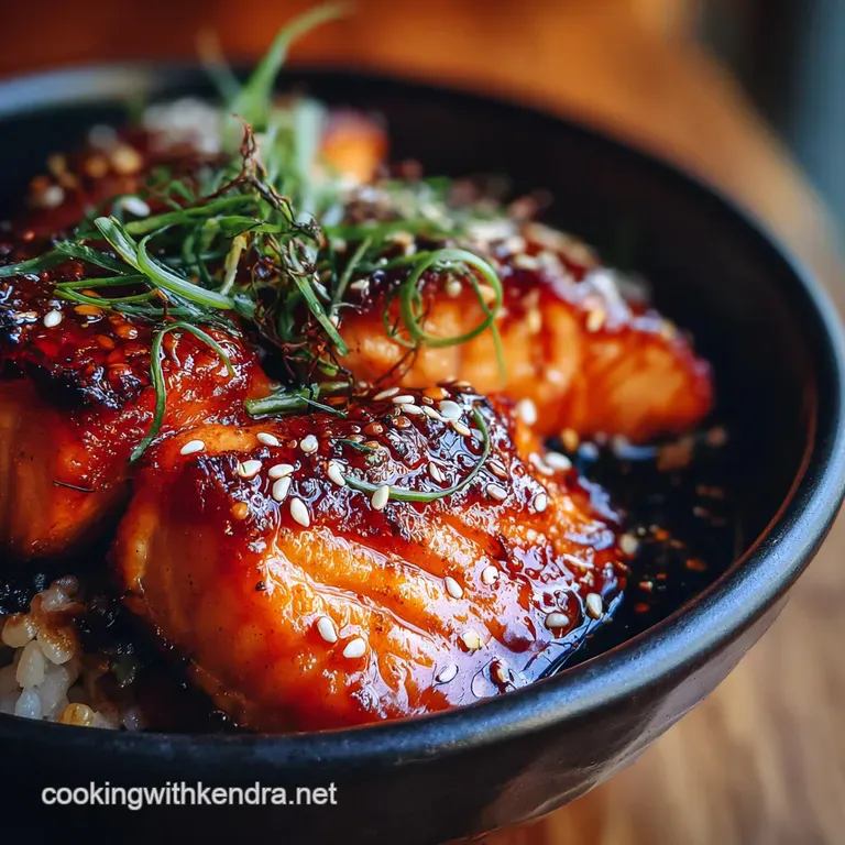 The Easy Honey Sriracha Salmon Bowl Sticky Spicy and Simply Superb presentation
