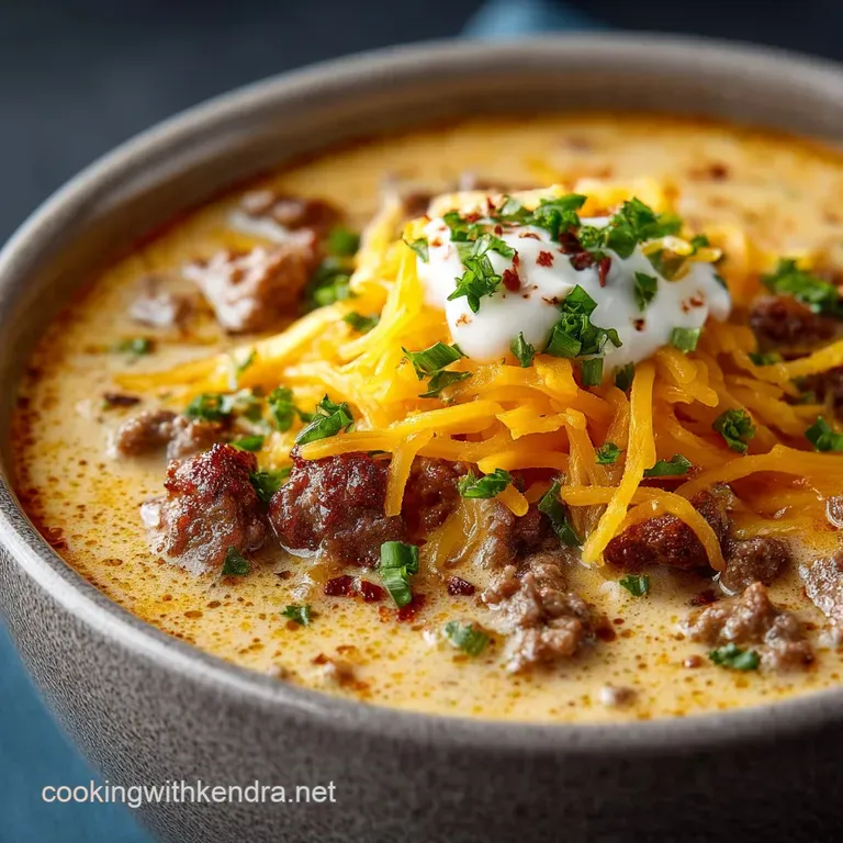 The Proper Cheeseburger Soup All the Fixings None of the Bun presentation