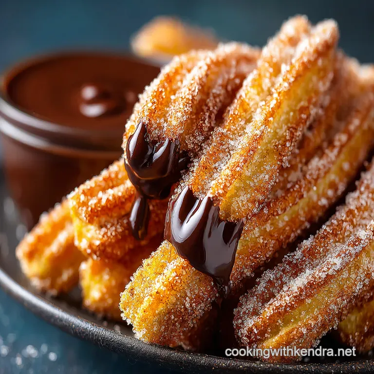 The Ultimate Crispy Churros with Rich Chocolate Dipping Sauce presentation