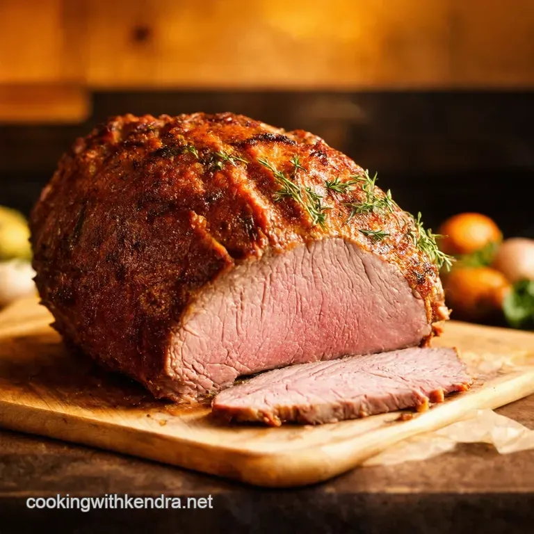 The Ultimate Garlic Herb Roasted Tip Roast presentation