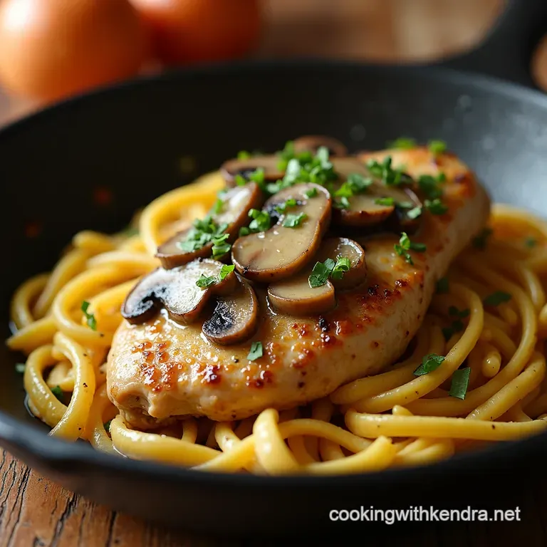 The Ultimate Panseared Creamy Mushroom Chicken with Thyme Sherry presentation