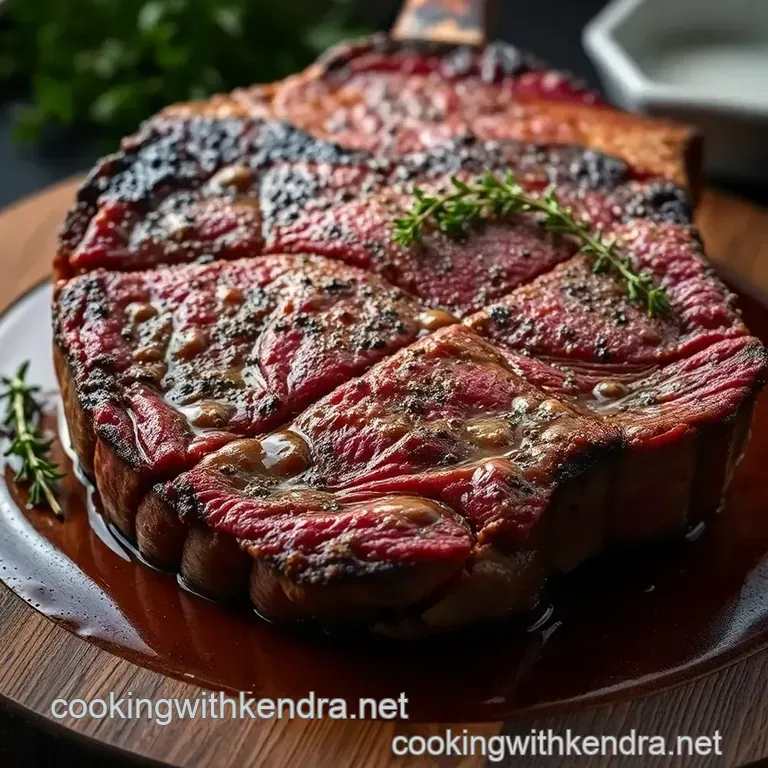 The Ultimate Reverse-Seared Tomahawk Steak presentation