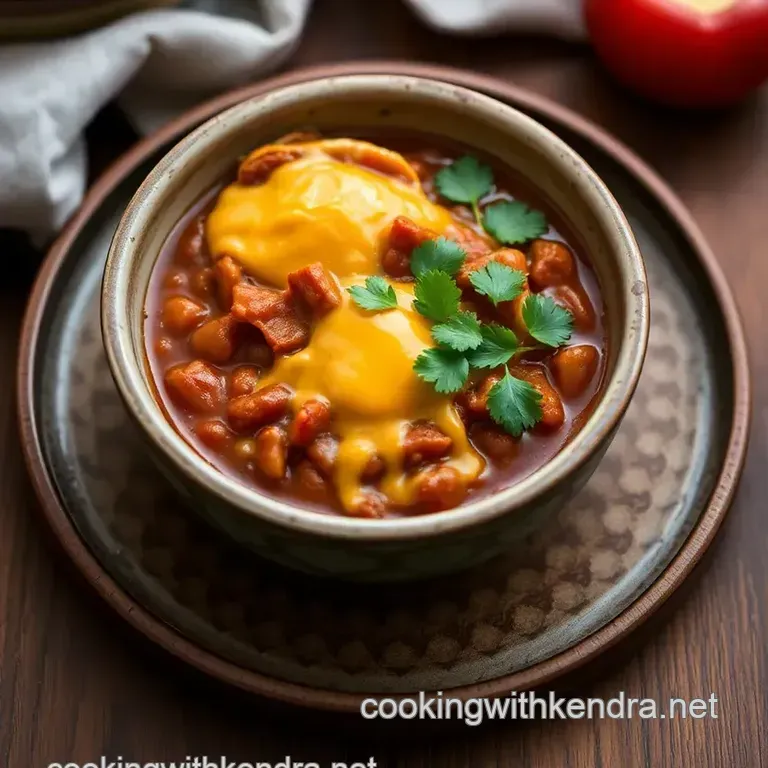 Chili Three Bean Comfort Food Delight presentation