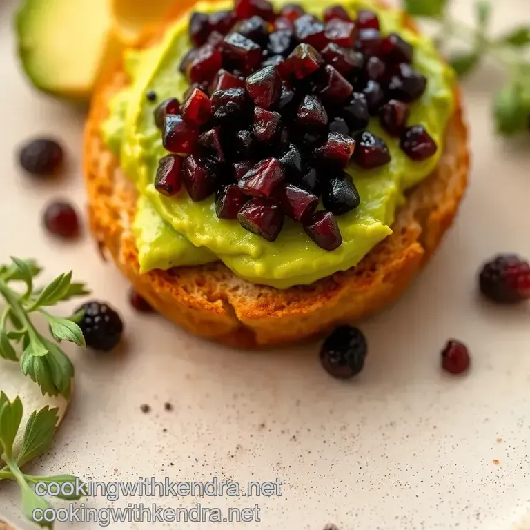 Toast Avocado English Muffins with Caviar presentation