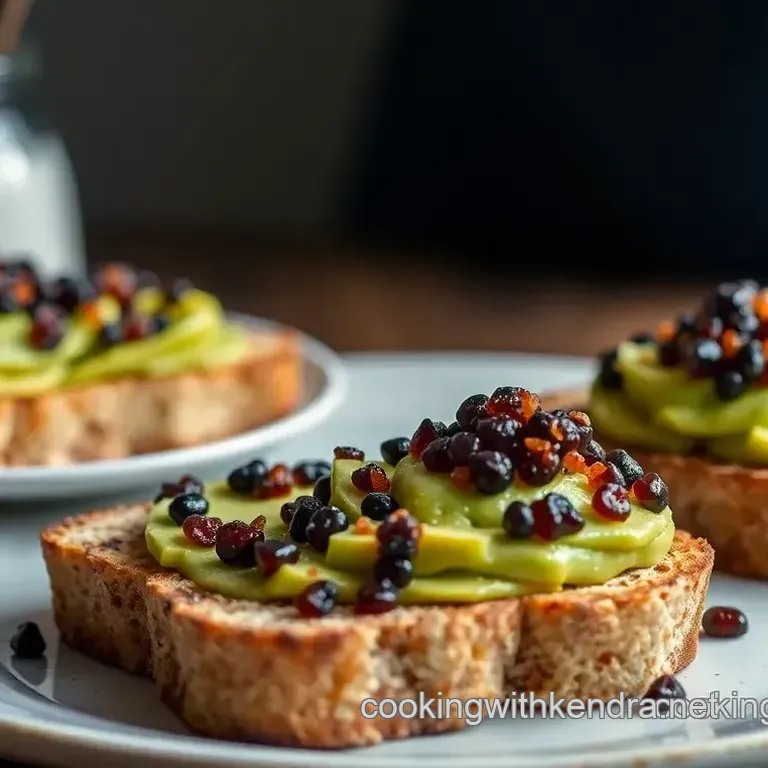 Toast Avocado English Muffins with Caviar