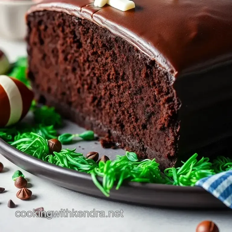 Touchdown Triple Chocolate Football Cake presentation