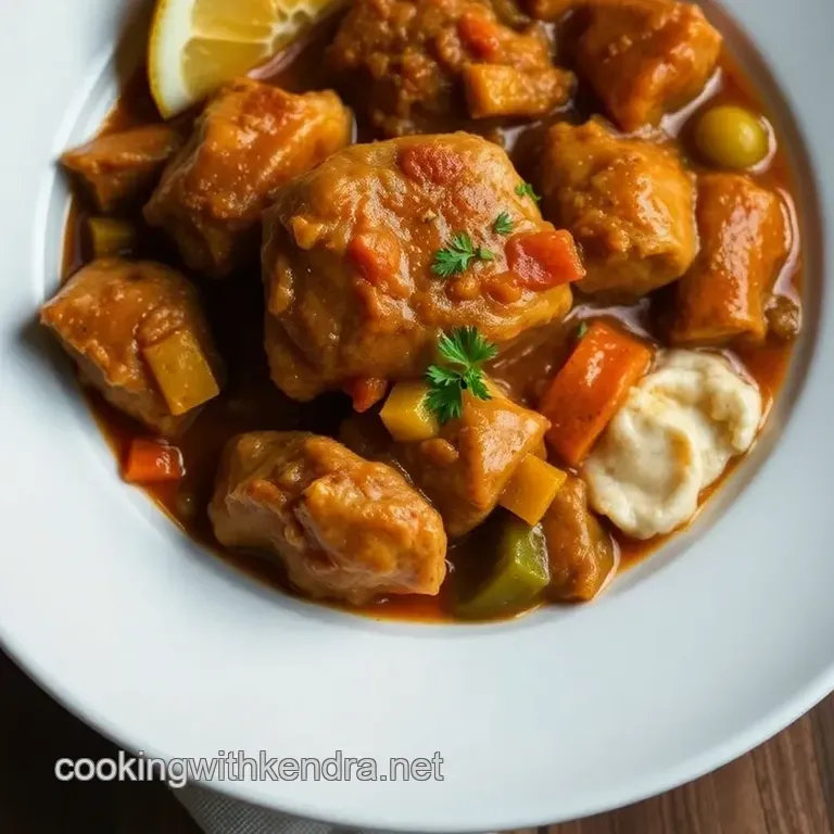 Traditional Estofado de Pollo presentation