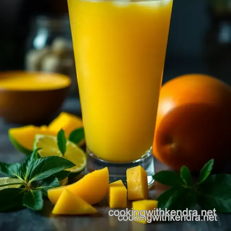 Tropical Mango Bliss Cocktail presentation