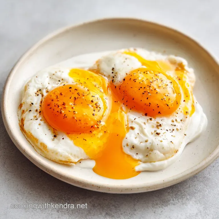 A shallow white bowl filled with swirls of white yogurt, bright yellow yolks, and a drizzle of crimson oil.
