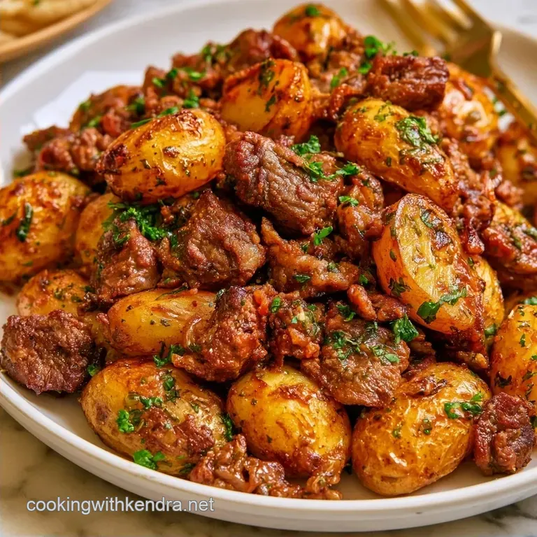 One Pan Tuscan Beef and Potatoes: Creamy