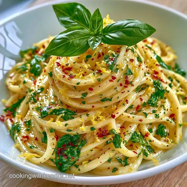 Twenty Minute Lemon Basil Pasta with Garlic and Butter