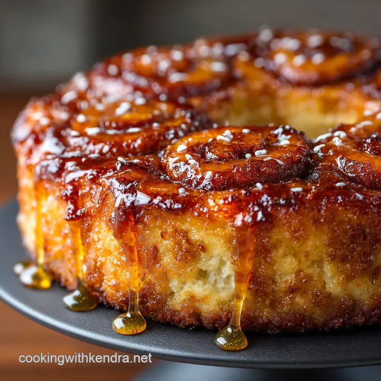 The Sticky Situation Ultimate Homemade Honey Bun Cake presentation