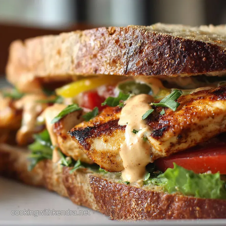 Grilled Chicken Sandwich: the Ultimate Bobby Dazzler with Smoky Aioli presentation