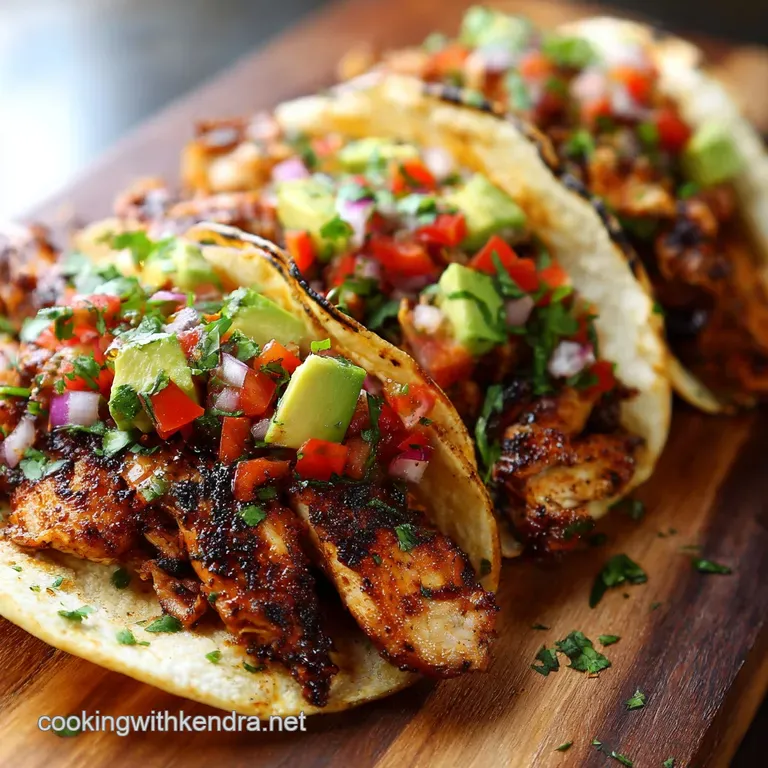 Smoky Fiesta the Ultimate Grilled Chicken Street Tacos presentation
