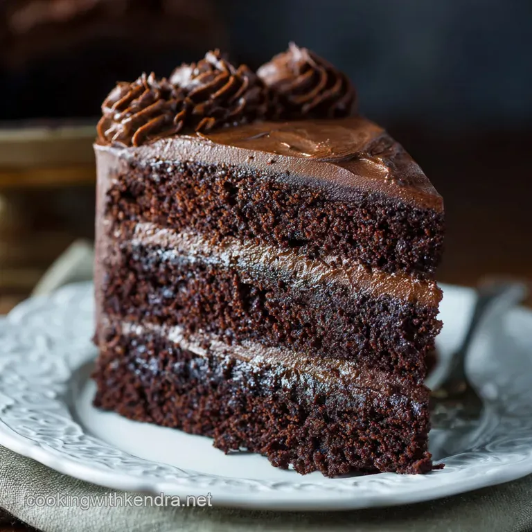Chocolate Cake the Ultimate Intensely Moist Fudge Layer Cake presentation
