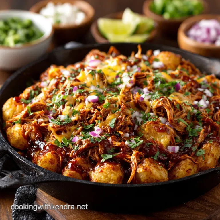 Super Bowl Foods: Ultimate Smoky Pulled Chicken Totchos Recipe presentation