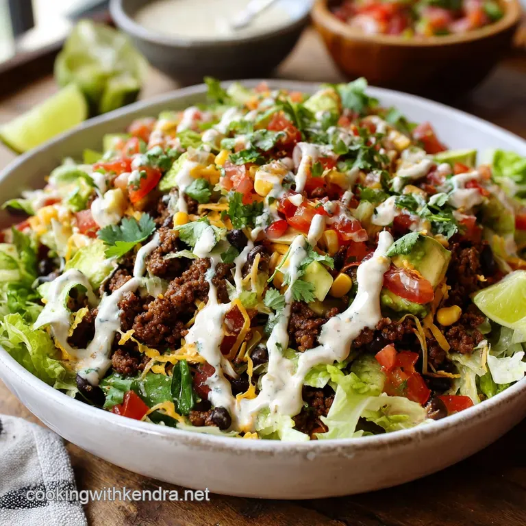 Taco Salad: the Ultimate Dinner with Creamy Cilantro-Lime Dressing presentation