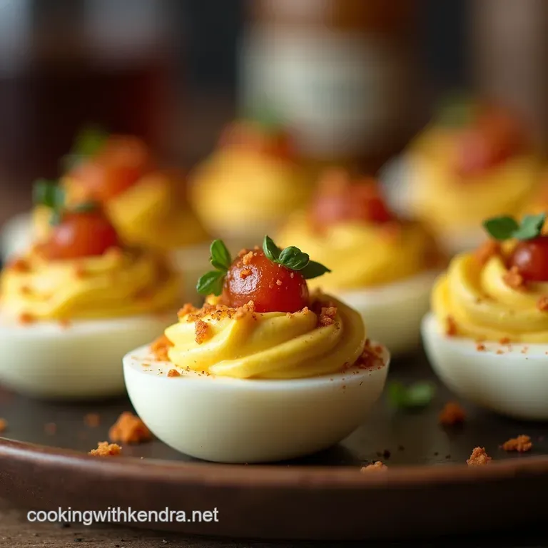 The Ultimate Umami Bomb Deviled Eggs presentation