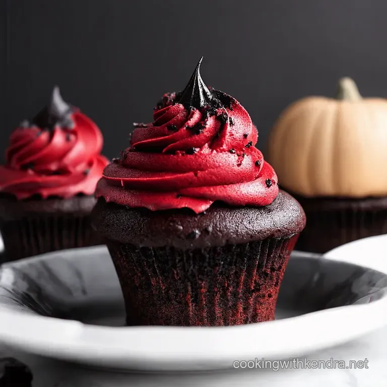Vampire Bite Cupcakes with a Gory Cherry Surprise
