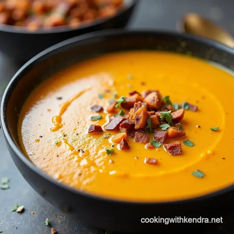 Autumn Gold Velvety Smooth Roasted Pumpkin Coconut Milk Soup