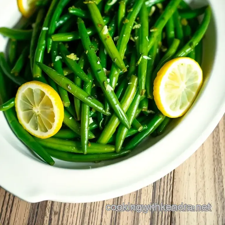 Vibrant Steamed Fresh Beans with Lemon and Herbs presentation