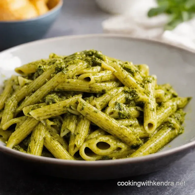 Wakey Wakey Brainboosting Herb Pesto Pasta presentation