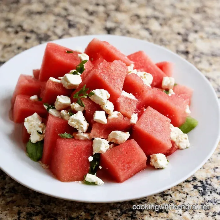 Watermelon Feta Salad presentation