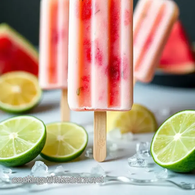 Watermelon & Lime Zinger Popsicles presentation