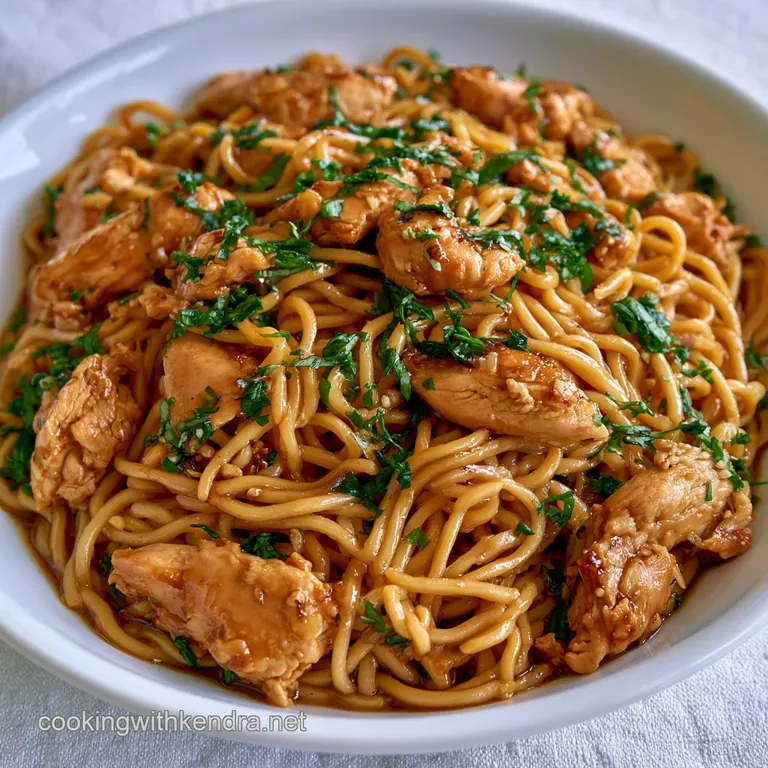 Wheat Noodle Chicken Stir Fry: Tender and Glossy