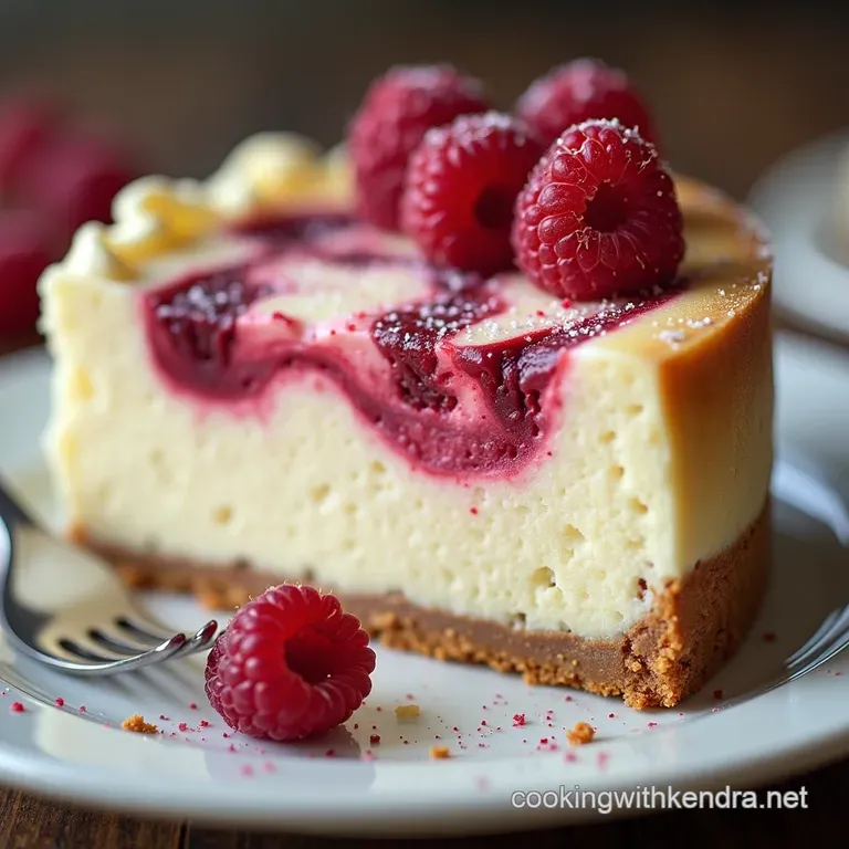 The Showstopper White Chocolate Raspberry Swirl Baked Cheesecake