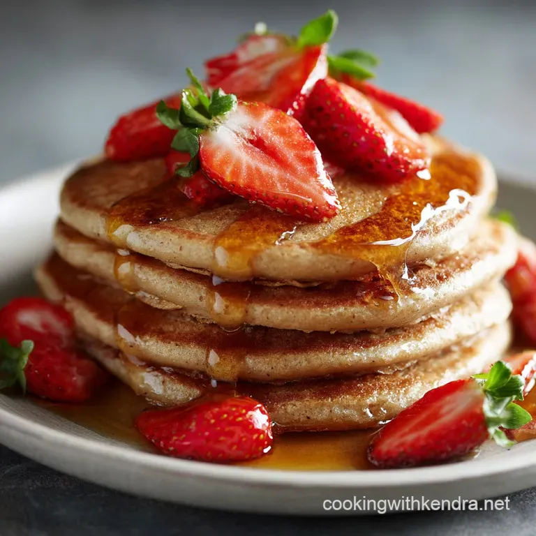 Whole Wheat Pancakes with Honey Sweetened Strawber: Light Fluffy and Wholesome presentation