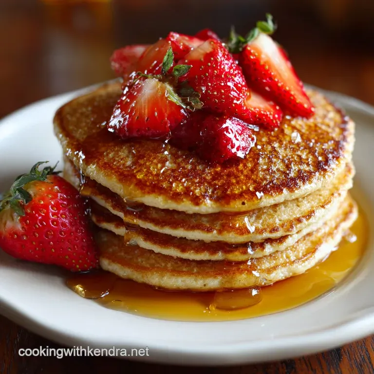 Whole Wheat Pancakes with Honey Sweetened Strawber: Light Fluffy and Wholesome