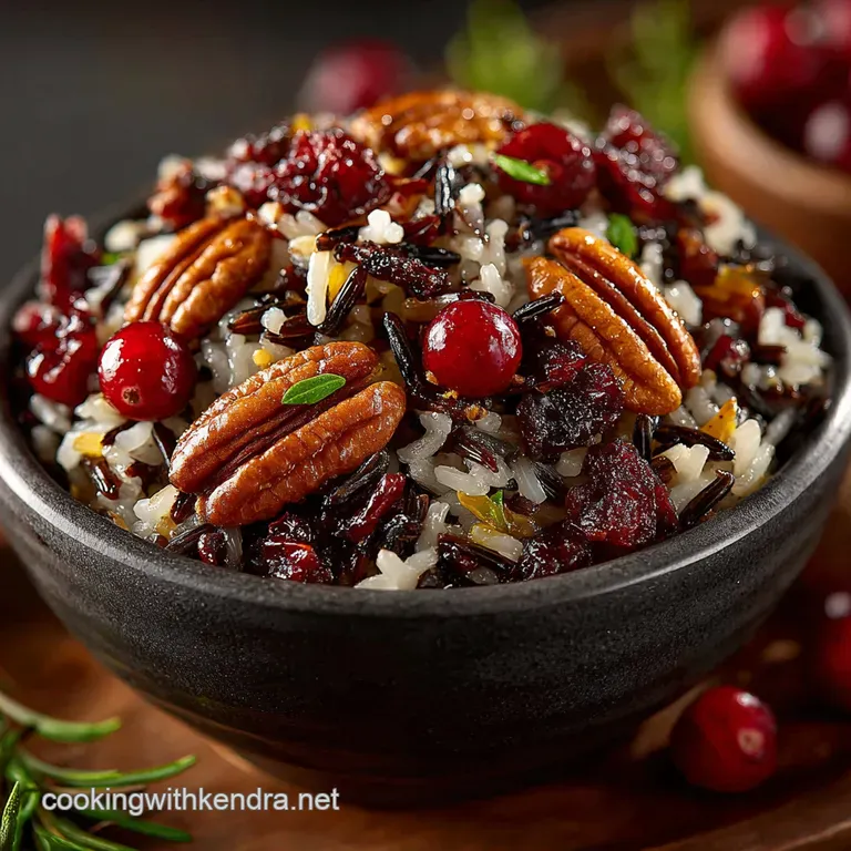 Wild Rice Pilaf with Cranberries Pecans and Mapledijon Vinaigrette presentation