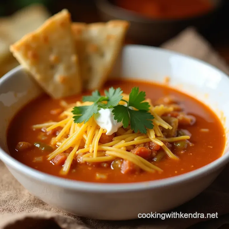 Zero Guilt Fiesta Zesty Lowcarb Chicken Tortilla Soup presentation