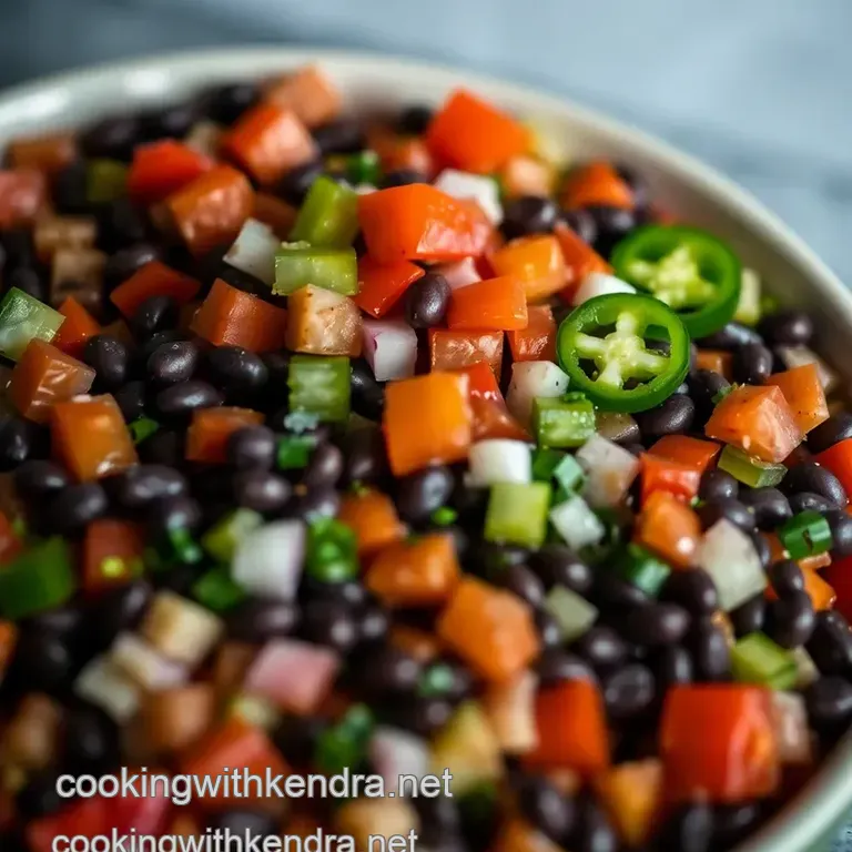 Zesty Black Bean Salsa: A Flavorful Fiesta Dip presentation