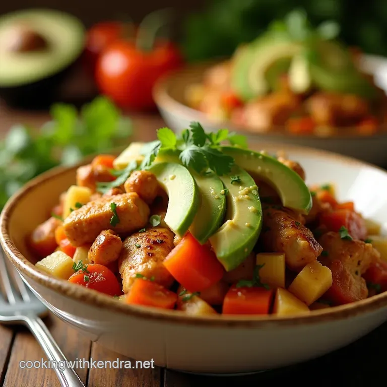 Sunshine Bowl Zesty Lime Chicken with Chunky Avocado Salsa Burrito Bowls presentation